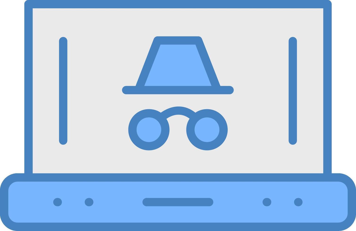 Spy Line Filled Blue Icon vector