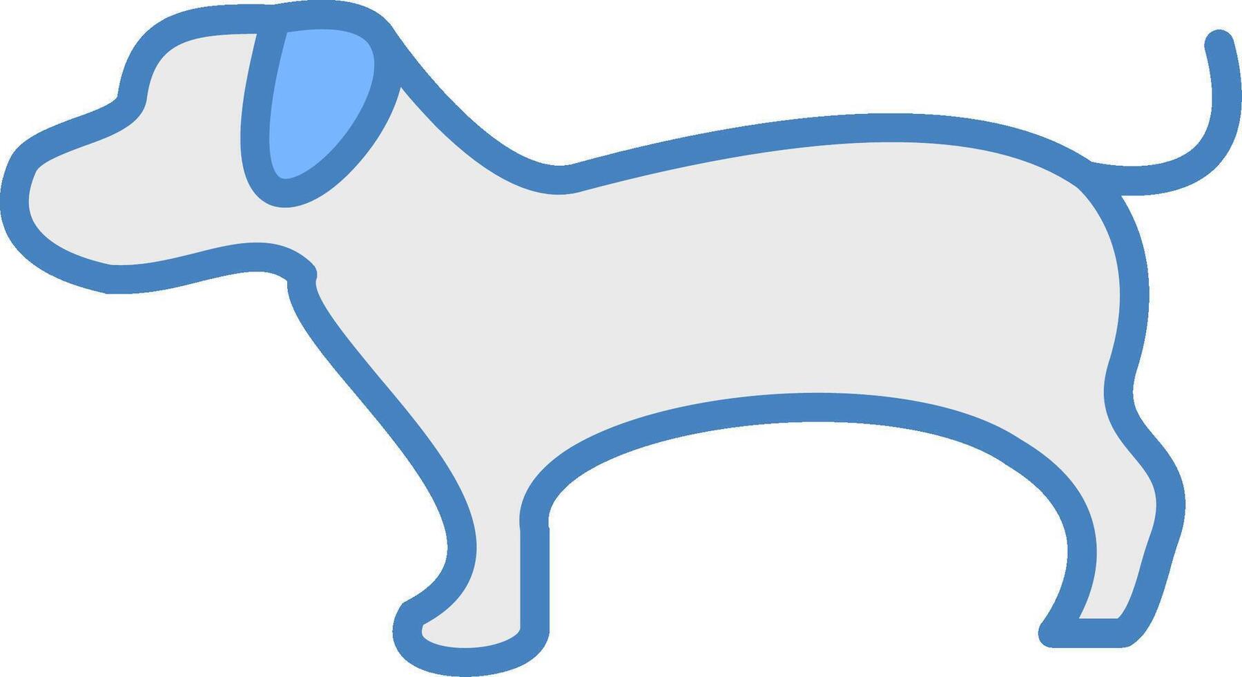 perro línea lleno azul icono vector