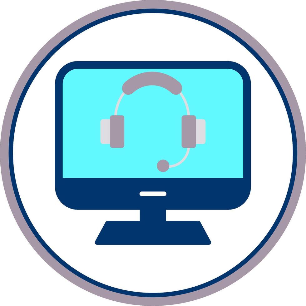 Computer Flat Circle Icon vector