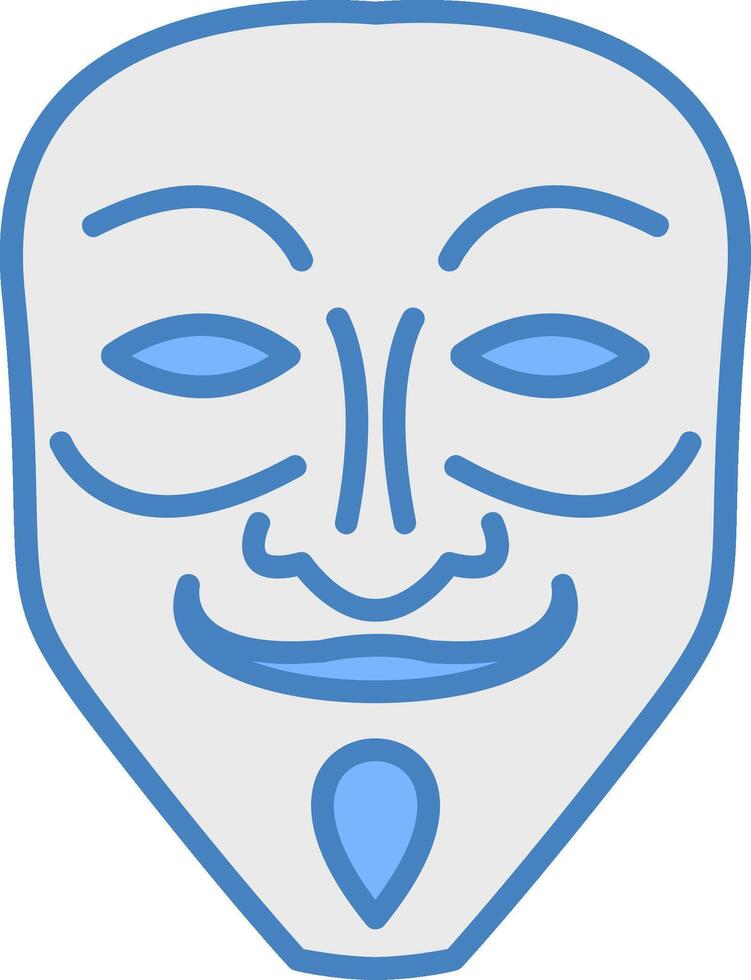 Mask Line Filled Blue Icon vector