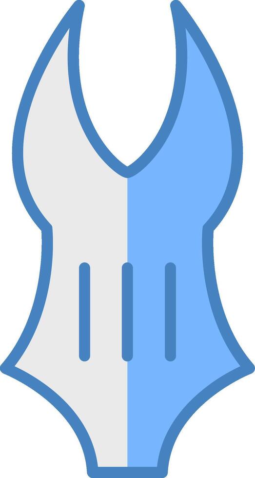 Swimming Suit Line Filled Blue Icon vector