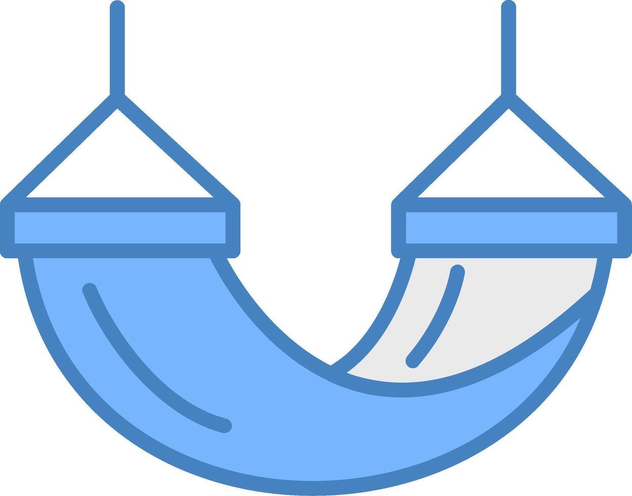 Hammock Line Filled Blue Icon vector