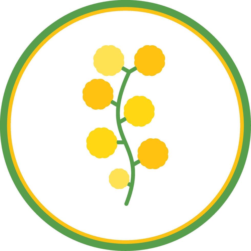 Wattle Flat Circle Icon vector