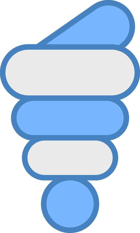 Conch Shell Line Filled Blue Icon vector