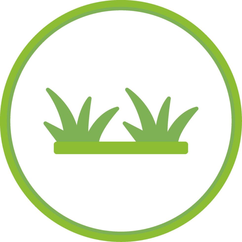Grass Flat Circle Icon vector