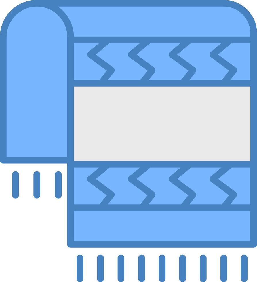 Beach Towel Line Filled Blue Icon vector