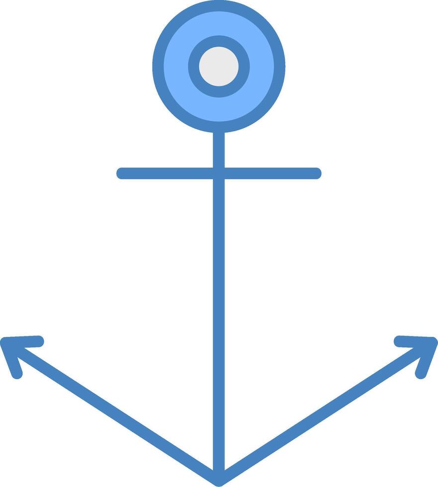 Anchor Line Filled Blue Icon vector