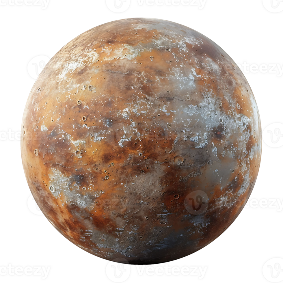 Mercury planet on isolated transparent background png