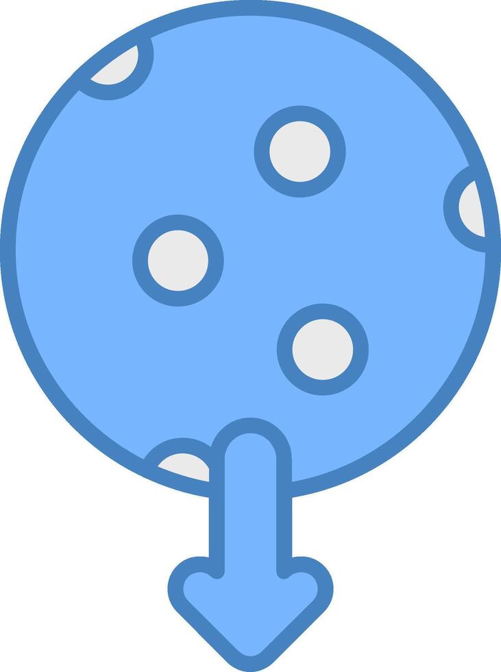 Moon Line Filled Blue Icon vector