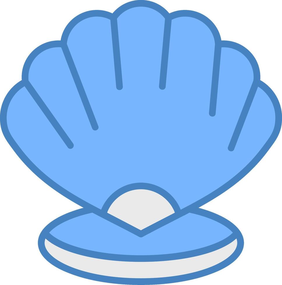 Shell Line Filled Blue Icon vector