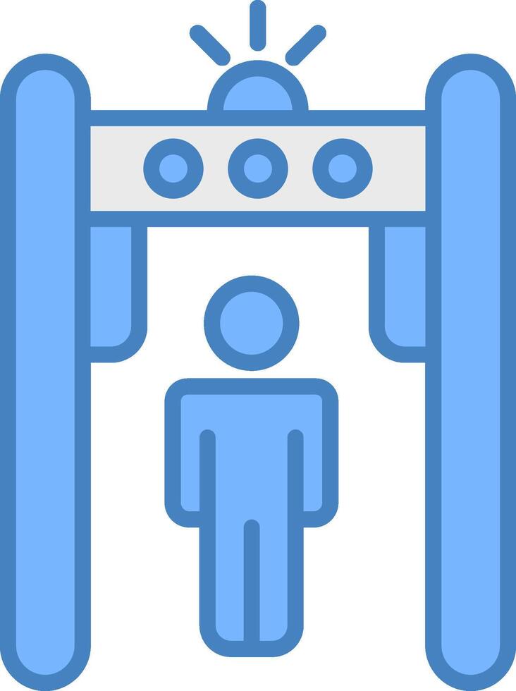 Metal Detector Line Filled Blue Icon vector