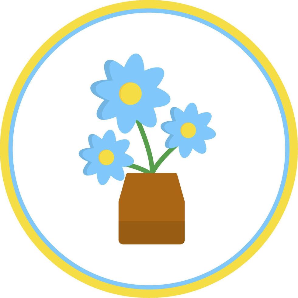 Flower Flat Circle Icon vector