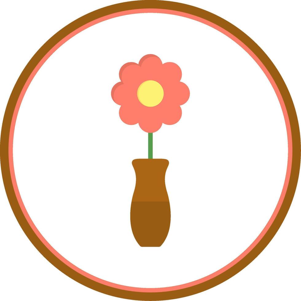 flor plano circulo icono vector