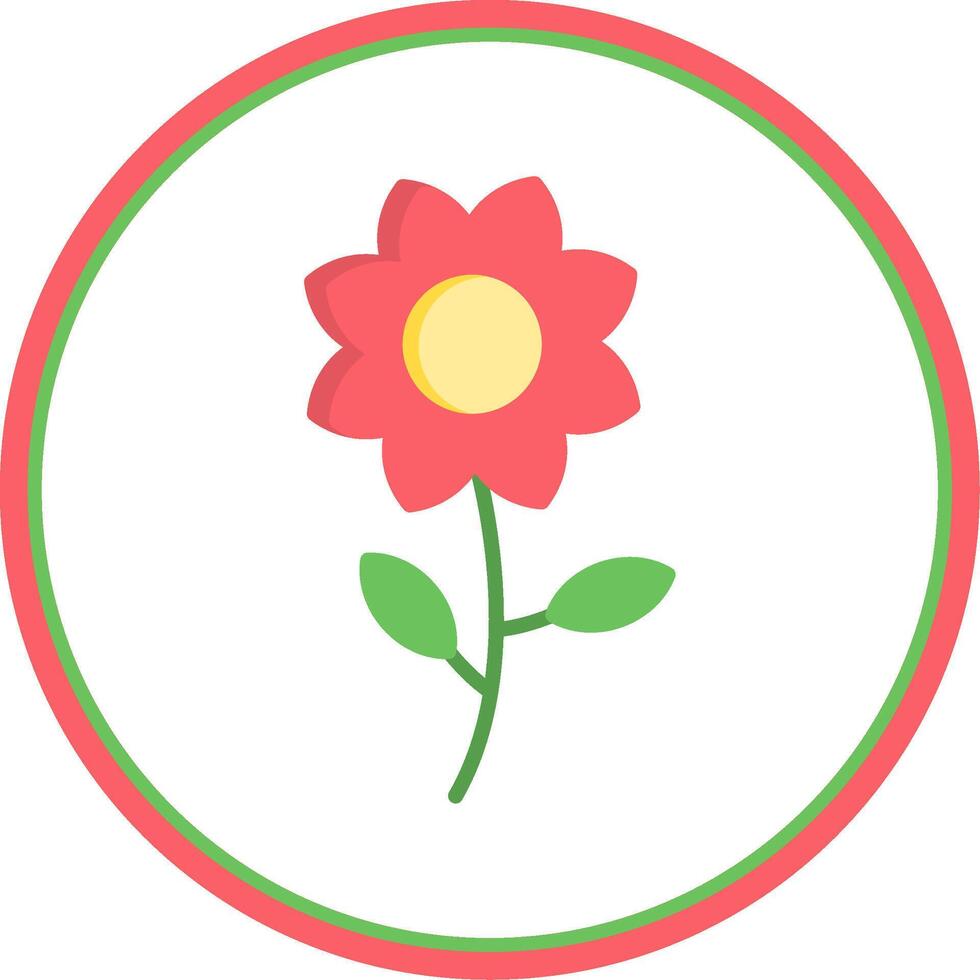 Flower Flat Circle Icon vector