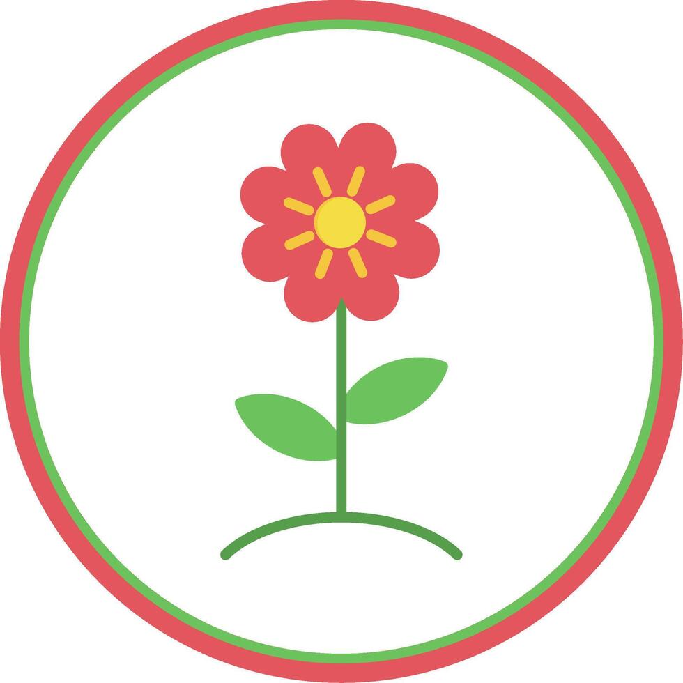 Flower Flat Circle Icon vector