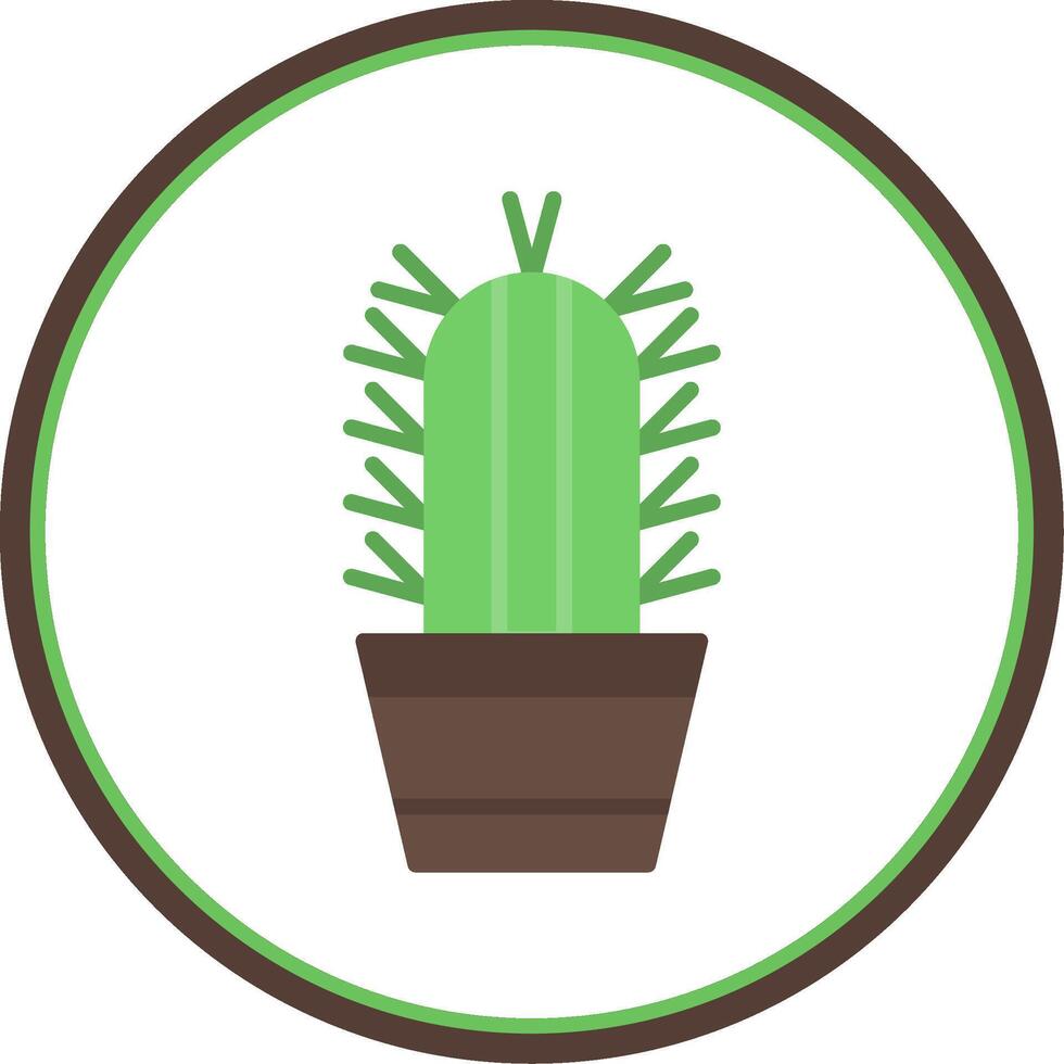 Succulent Flat Circle Icon vector