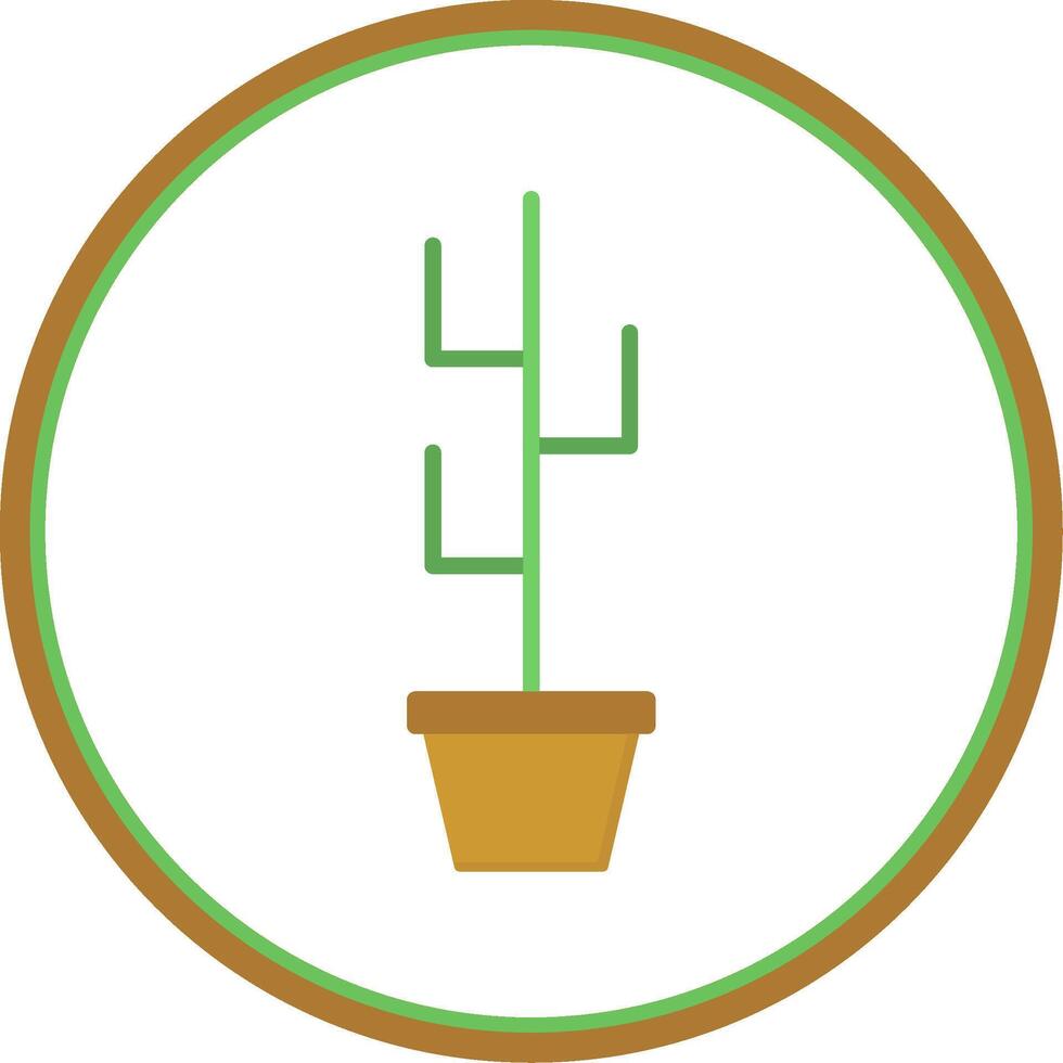 Cactus Flat Circle Icon vector