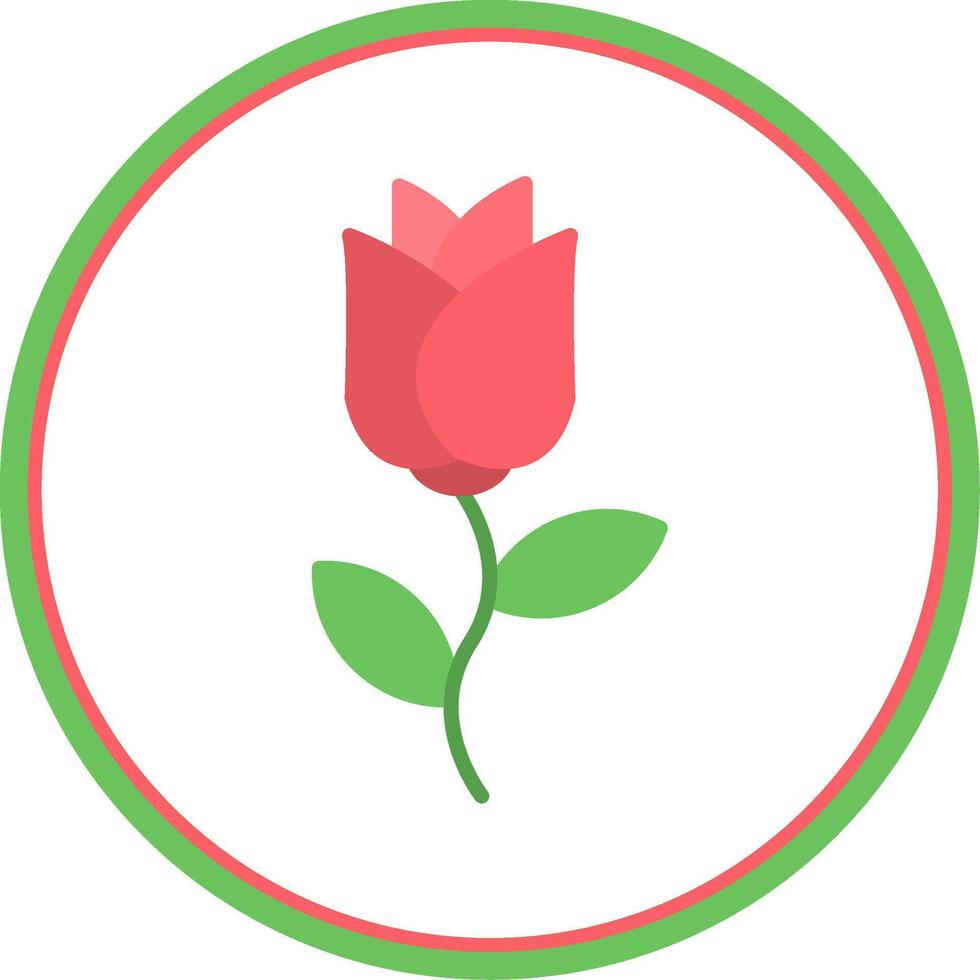 Rose Flat Circle Icon vector