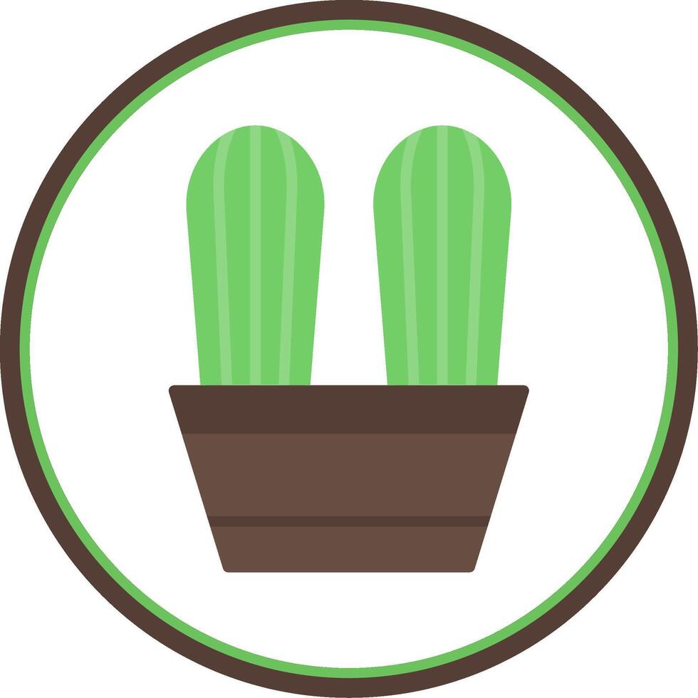 Succulent Flat Circle Icon vector