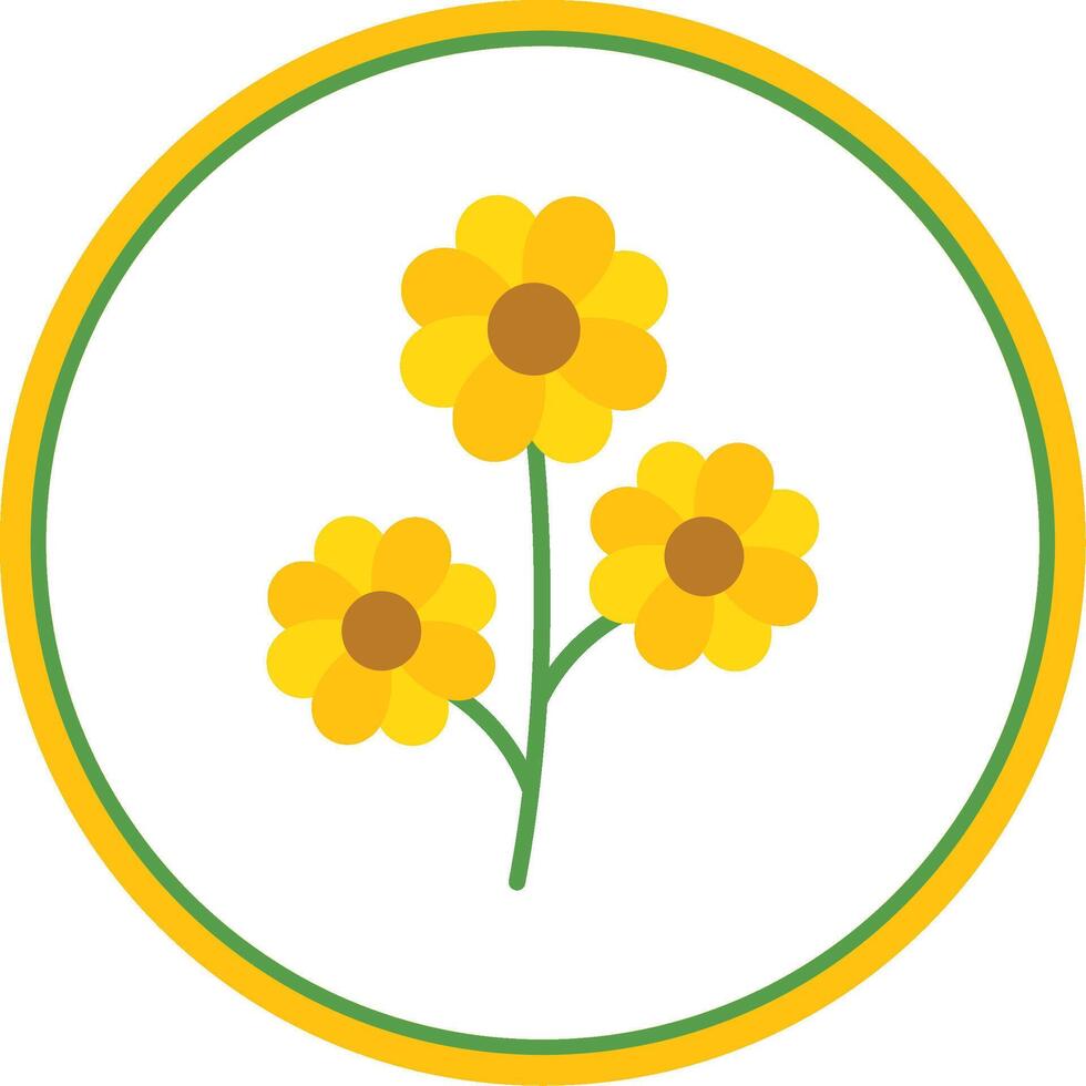 Flower Flat Circle Icon vector