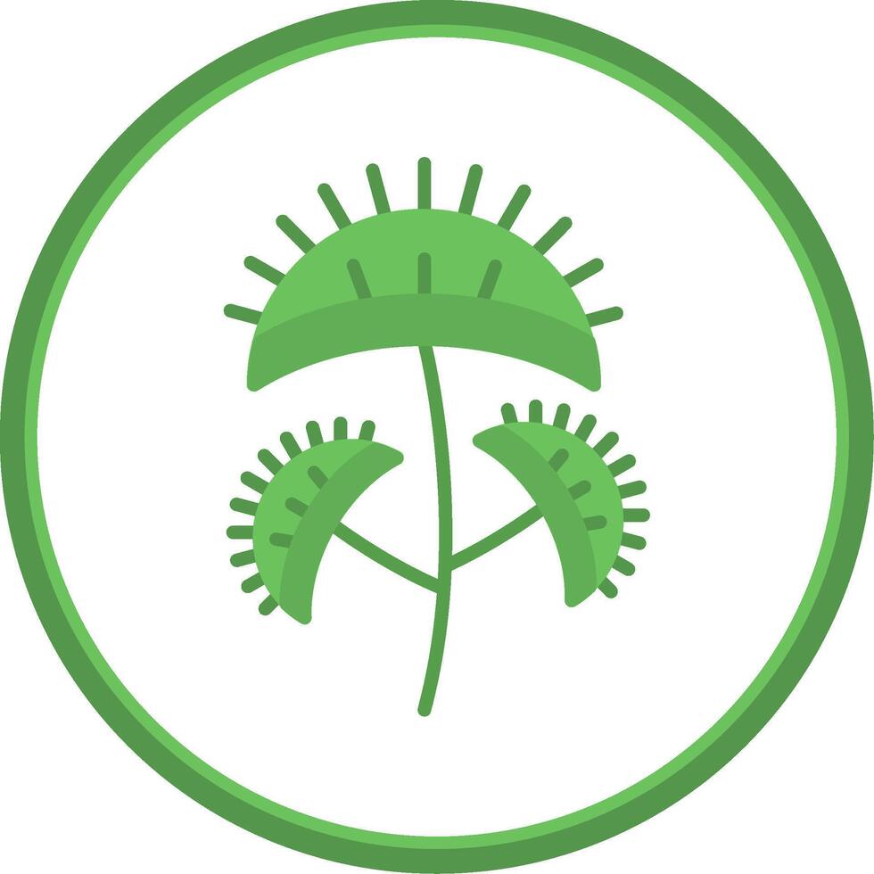 Venus Flytrap Flat Circle Icon vector