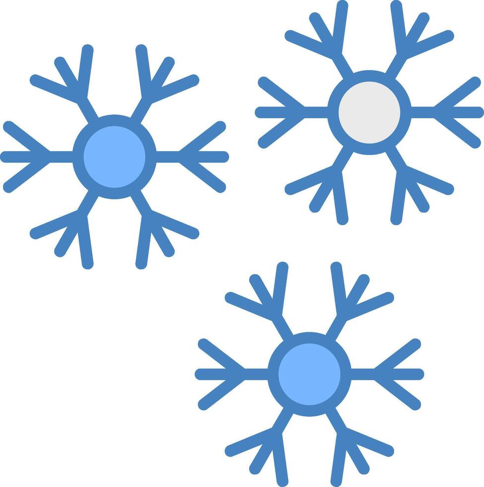 Snowflakes Line Filled Blue Icon vector