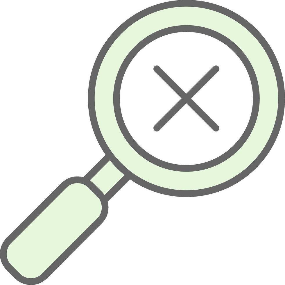 Cross Search Fillay Icon Design vector