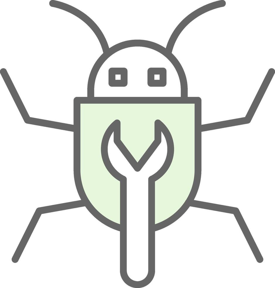 Bug Fixing Fillay Icon Design vector