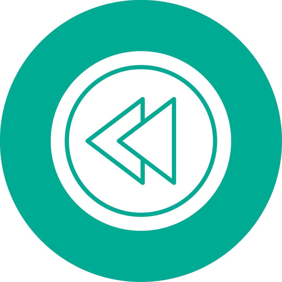 Backward Multi Color Circle Icon vector