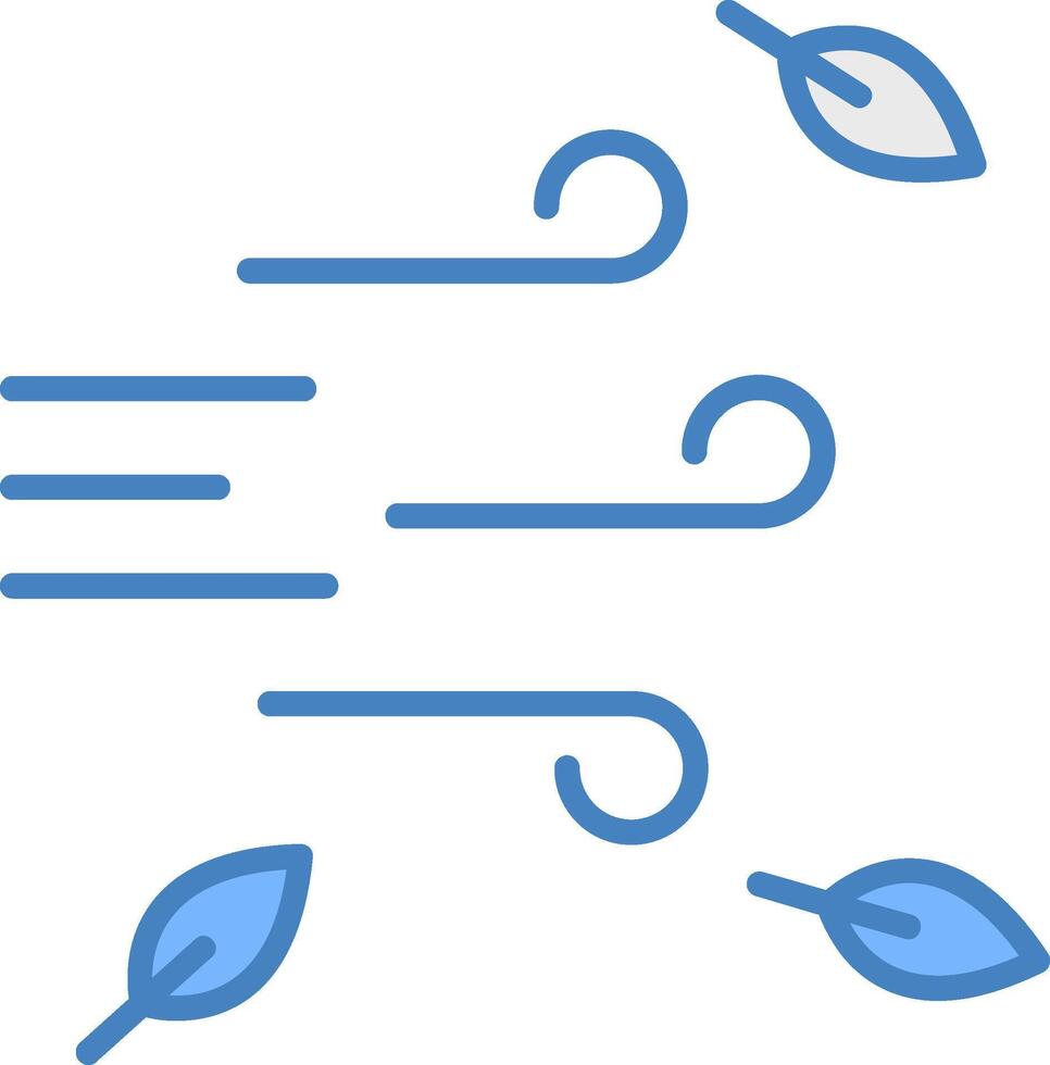 Wind Line Filled Blue Icon vector