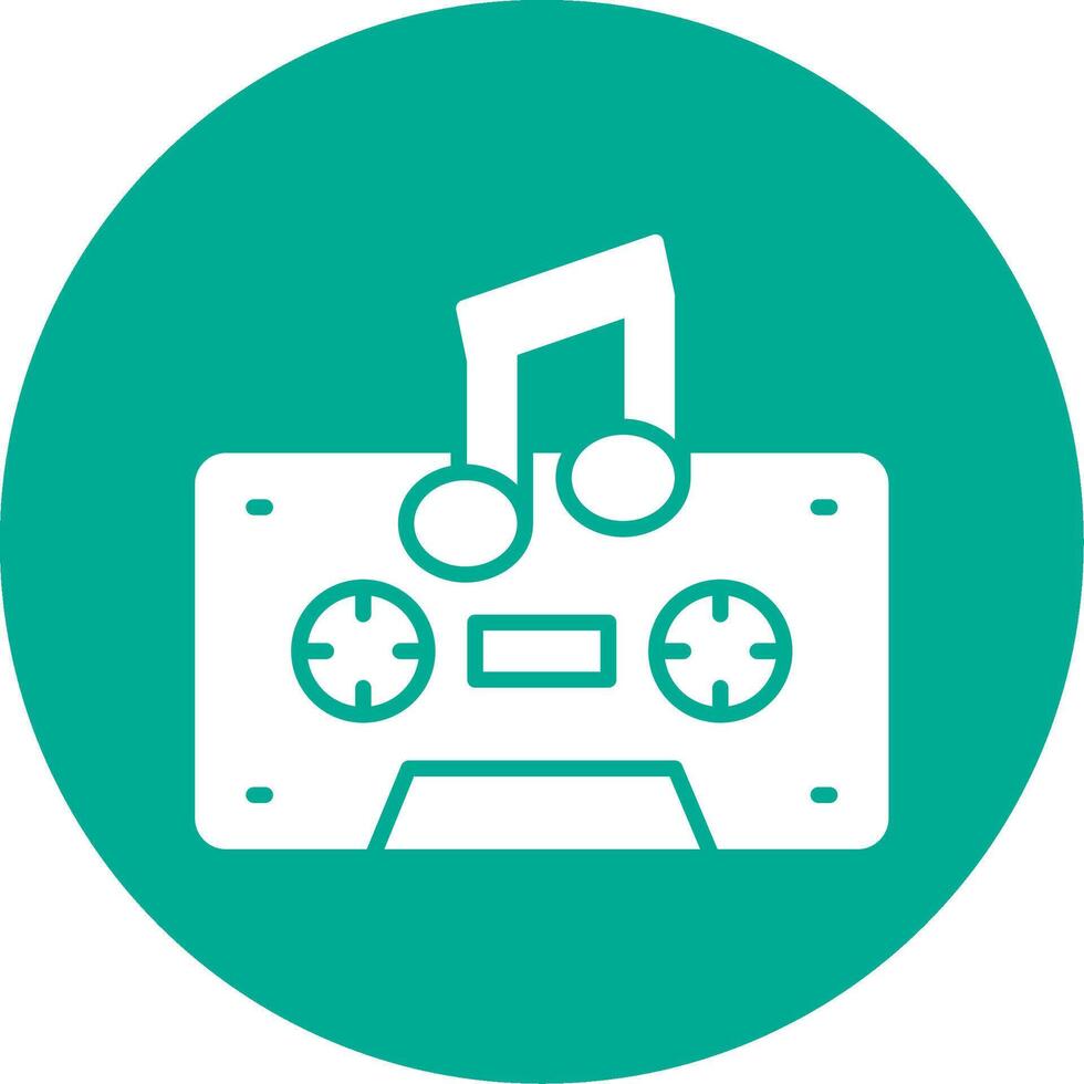 Cassette Multi Color Circle Icon vector