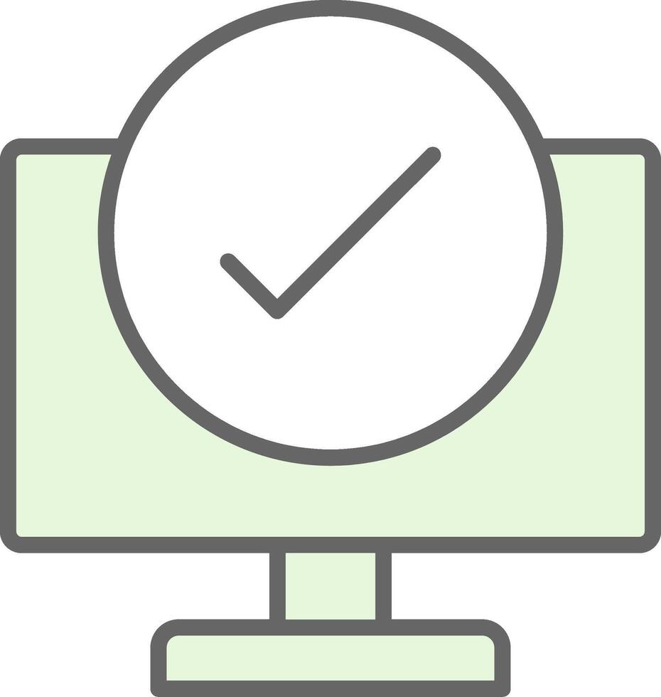 Computer Check Fillay Icon Design vector