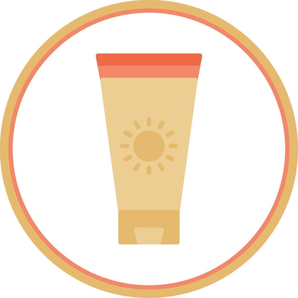 Sunblock Cream Flat Circle Icon vector