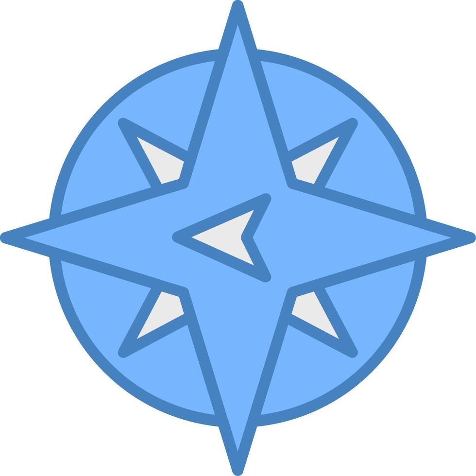 West Line Filled Blue Icon vector