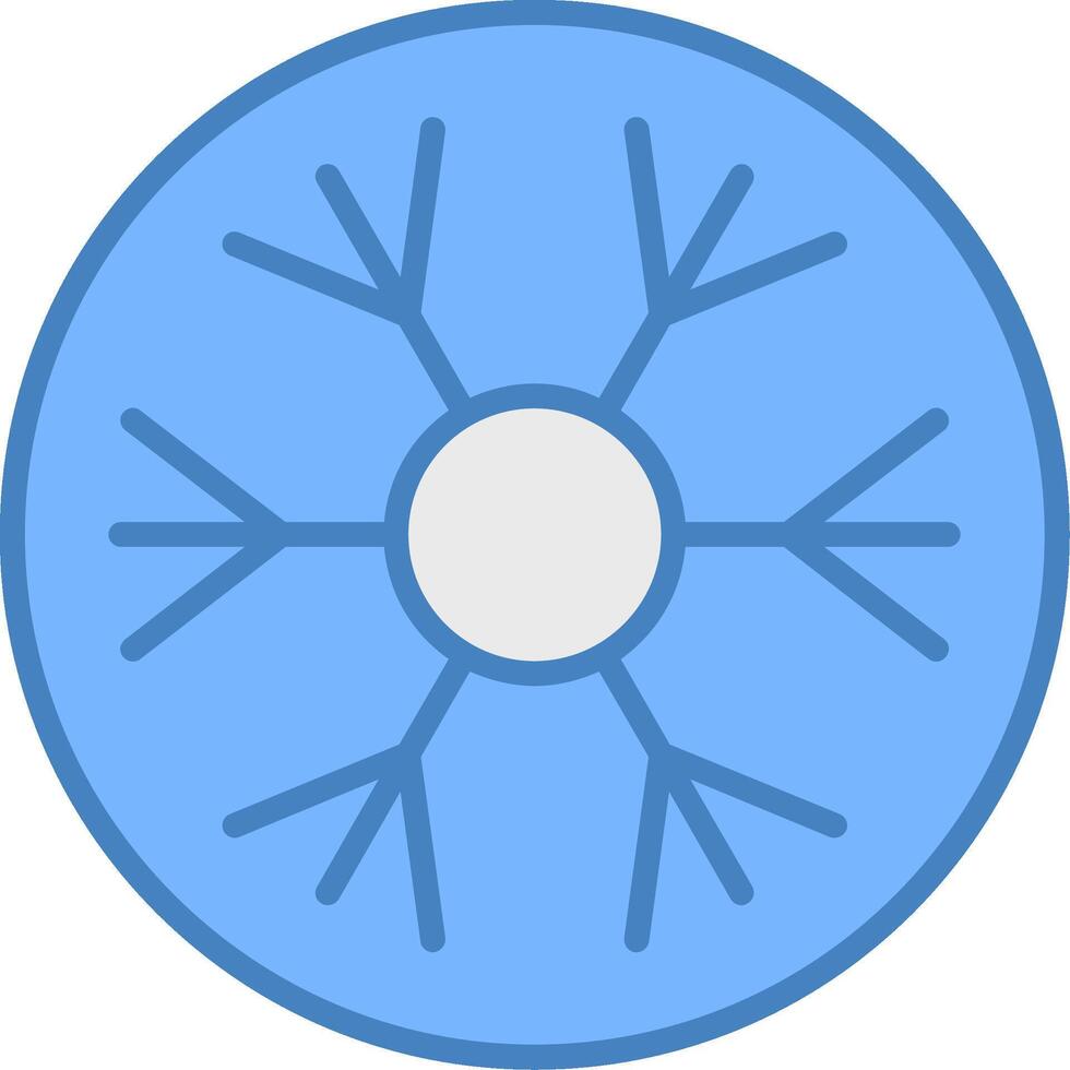 Snowflake Line Filled Blue Icon vector