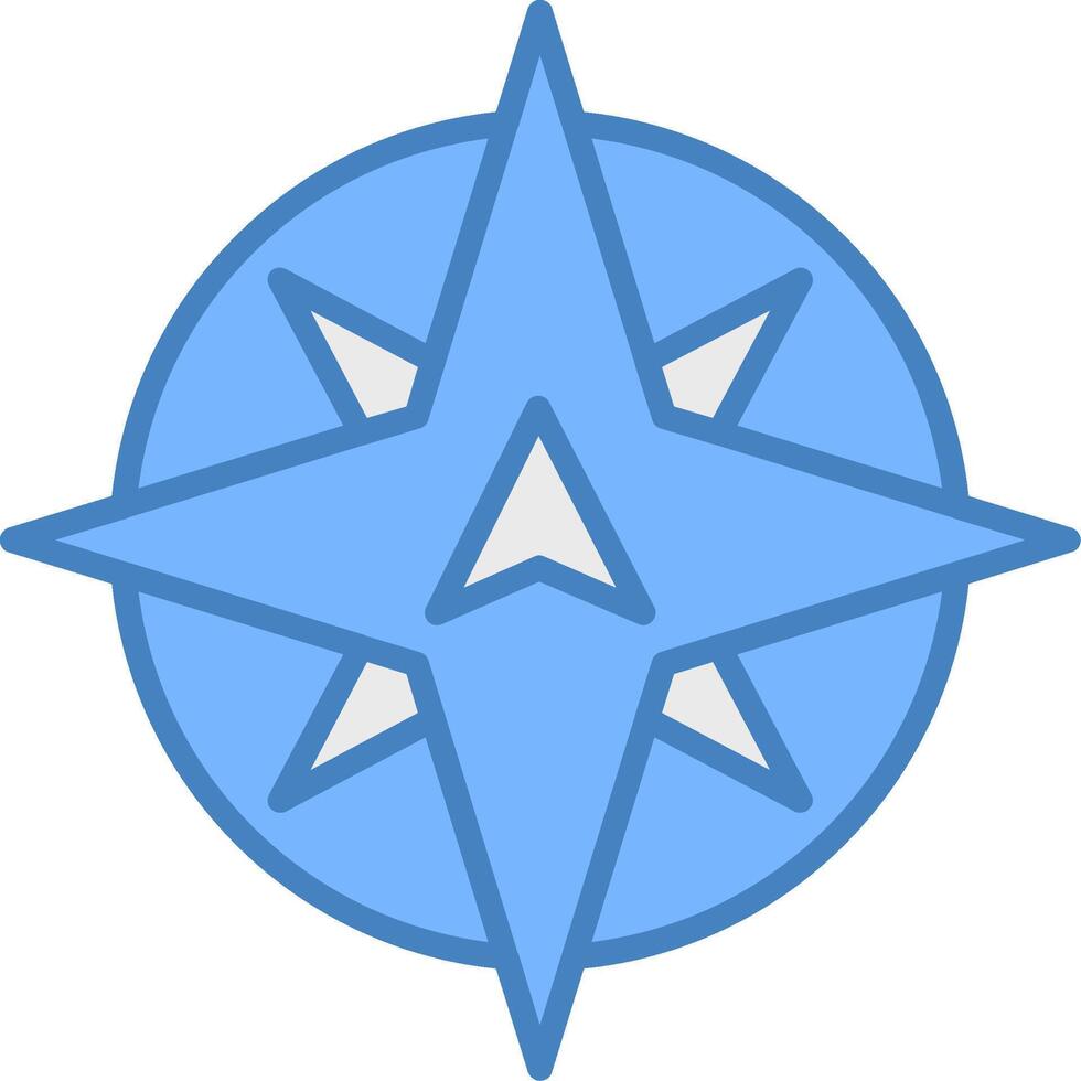 North Line Filled Blue Icon vector