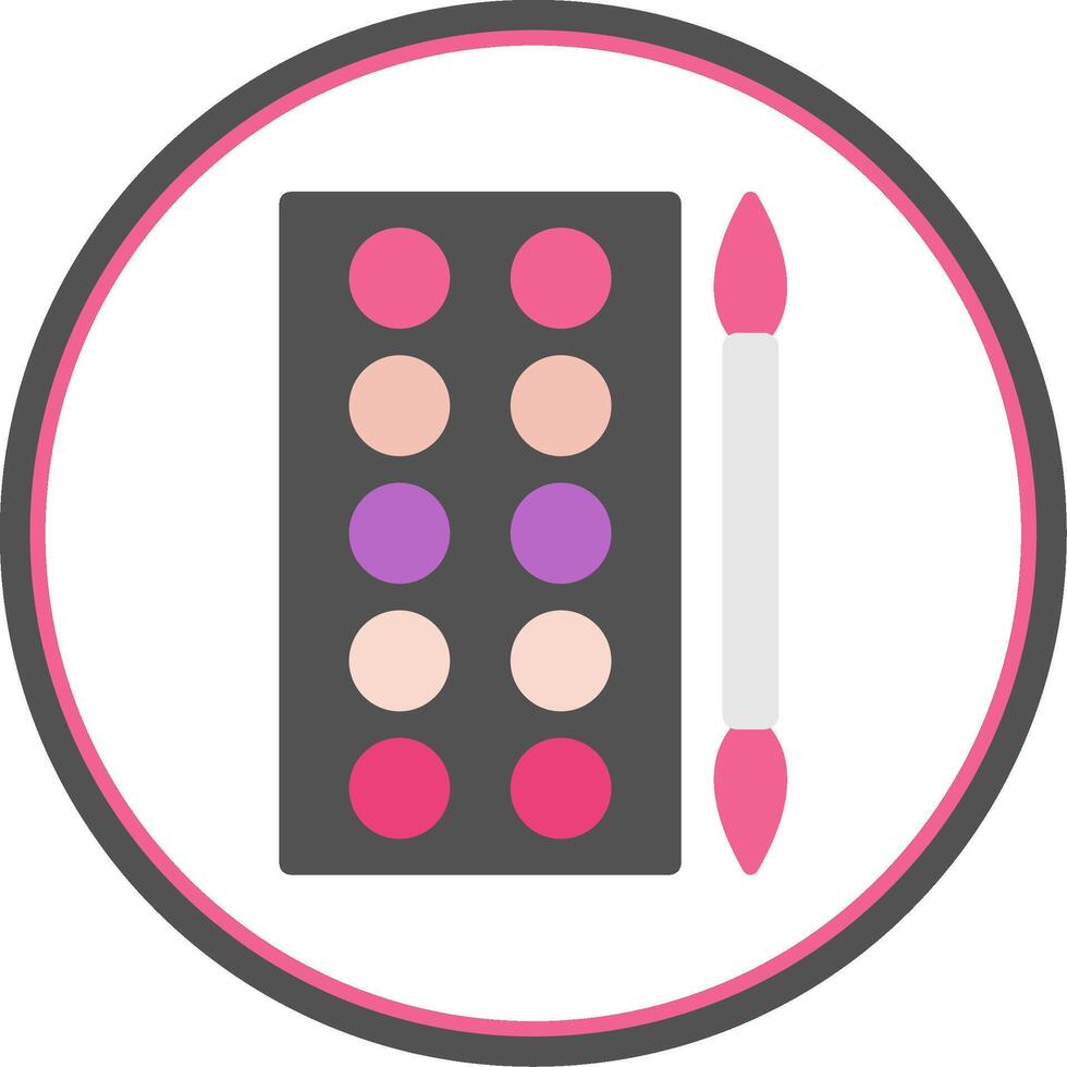 Eyeshadow Flat Circle Icon vector