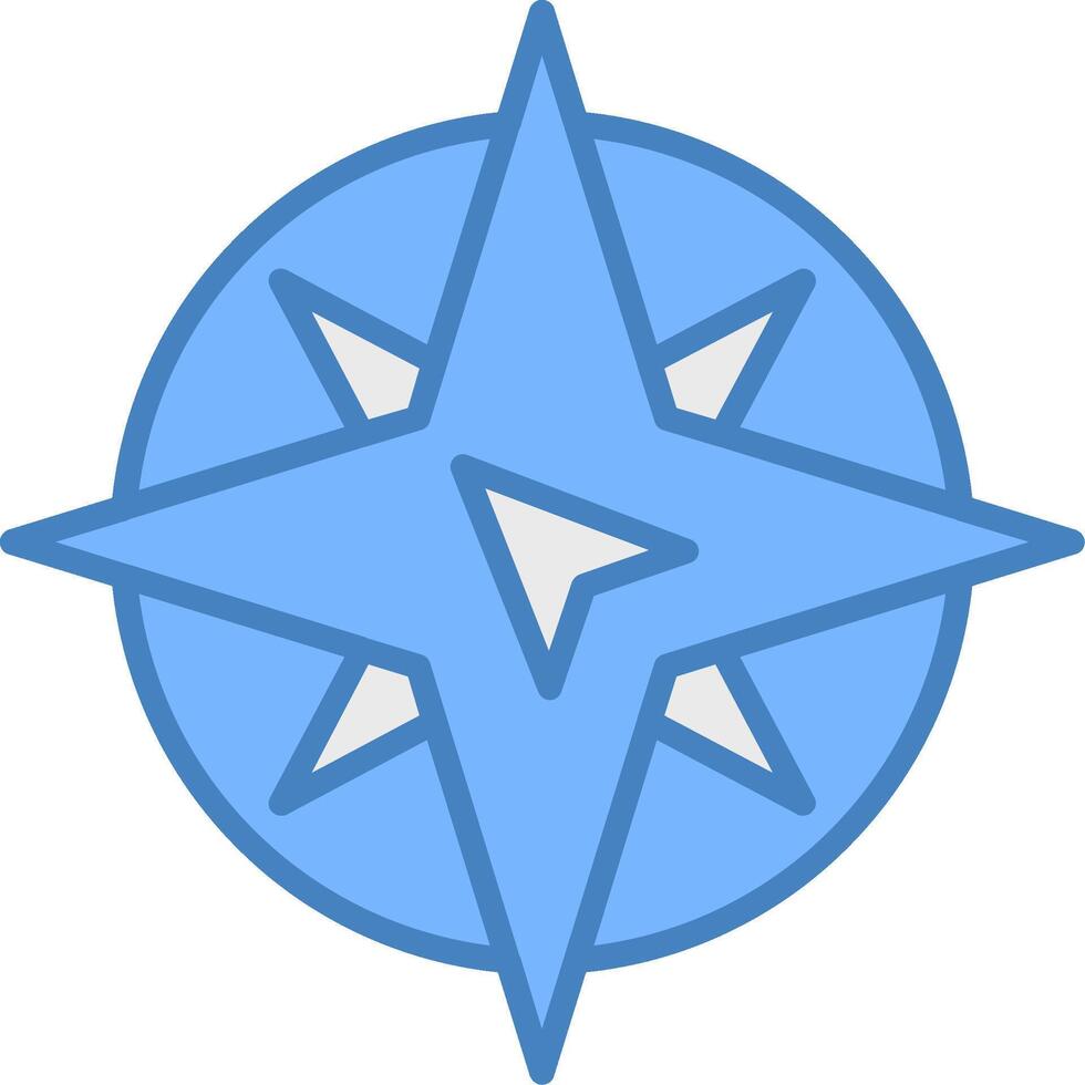 N West Line Filled Blue Icon vector