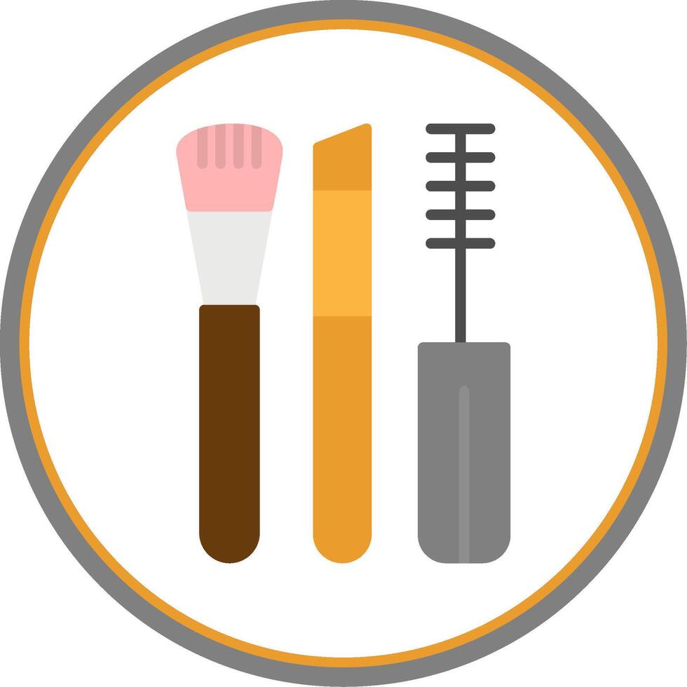 Makeup Brushes Flat Circle Icon vector