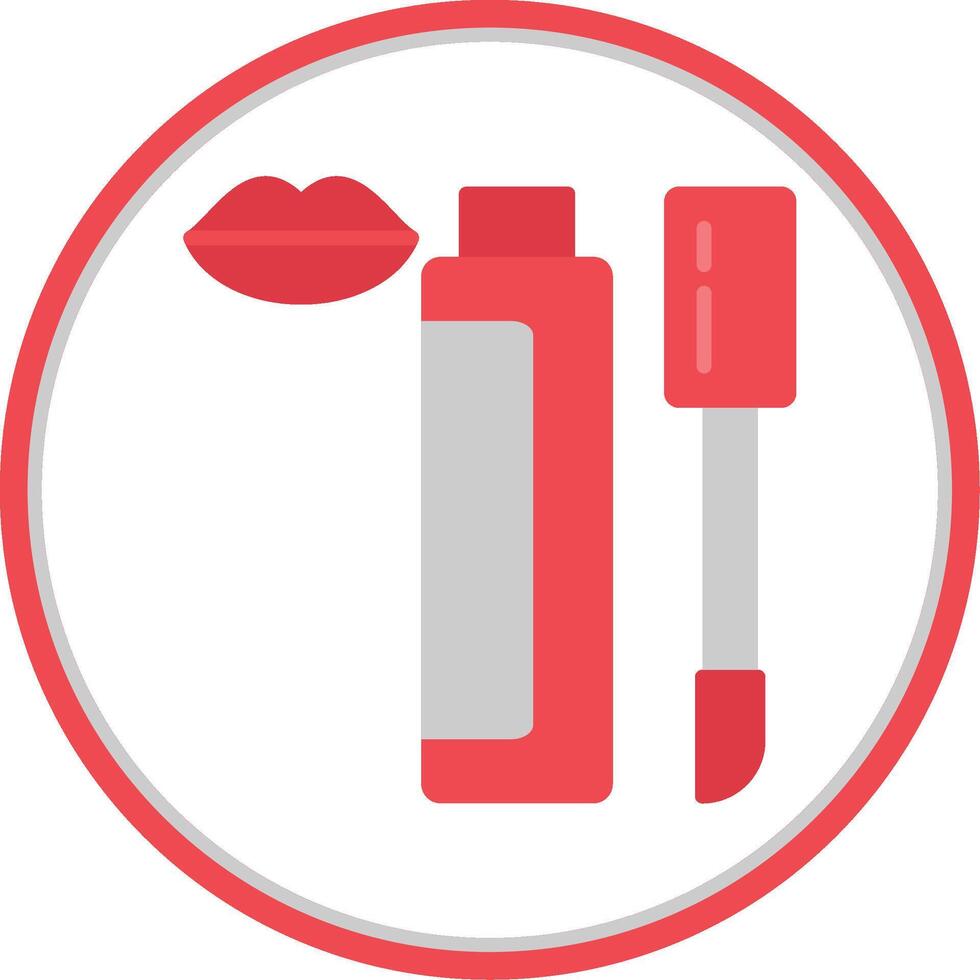 Lip Gloss Flat Circle Icon vector