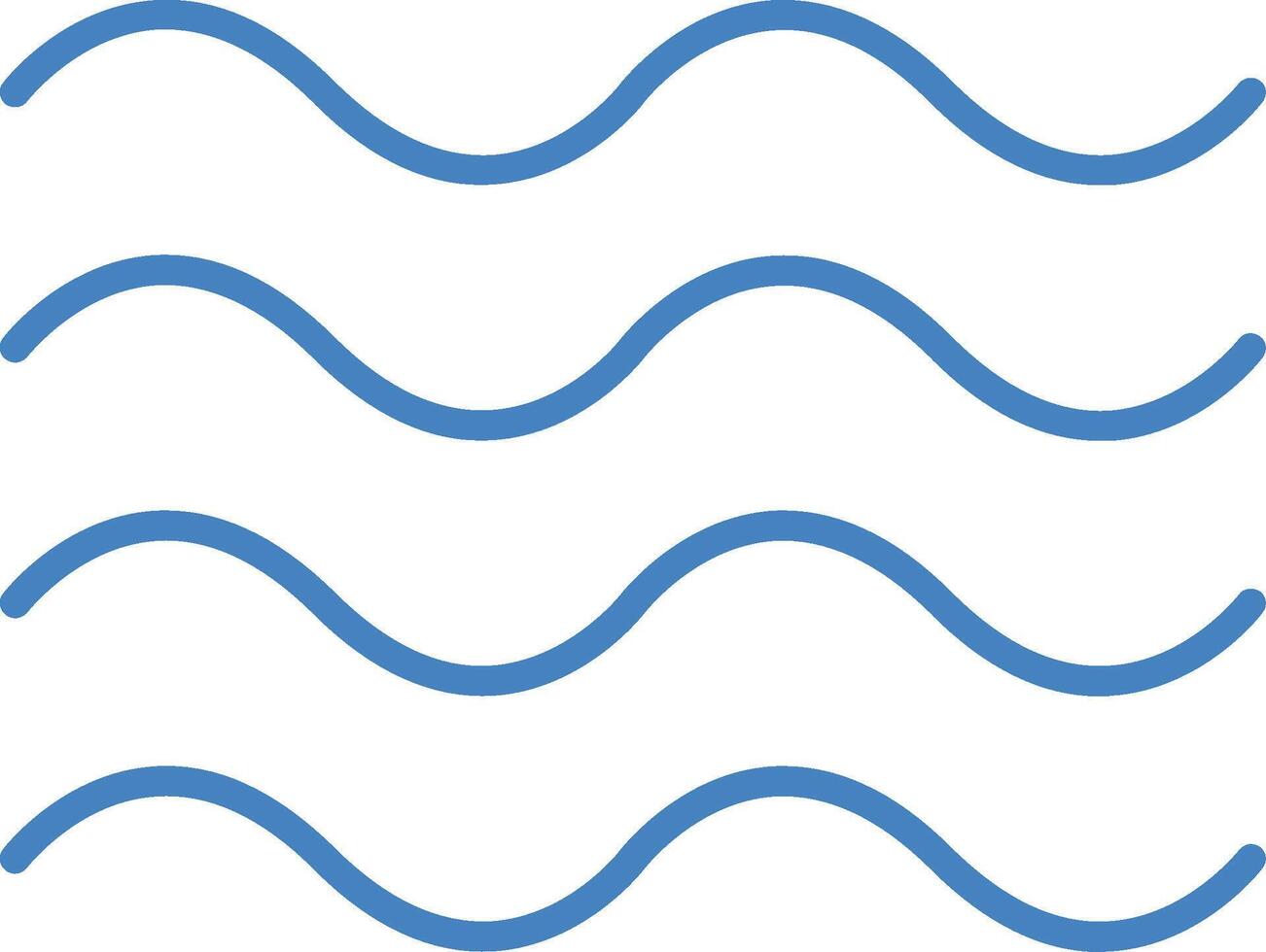 Waves Line Filled Blue Icon vector