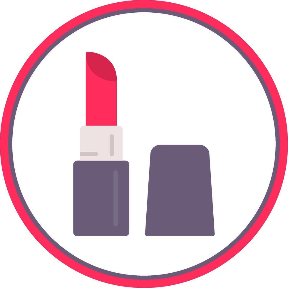 Lipstick Flat Circle Icon vector