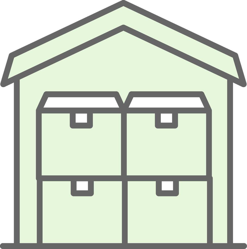 Commercial Warehouse Fillay Icon Design vector