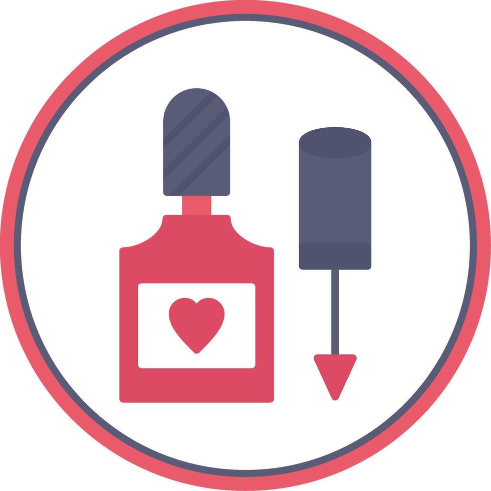 Nail Polish Flat Circle Icon vector
