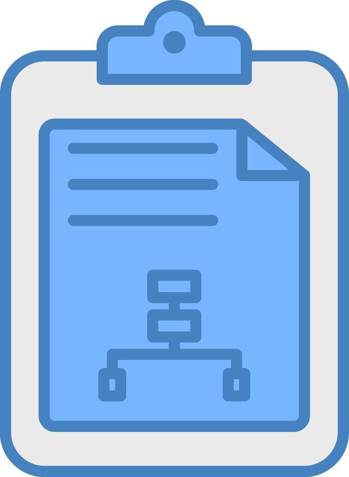 File Line Filled Blue Icon vector