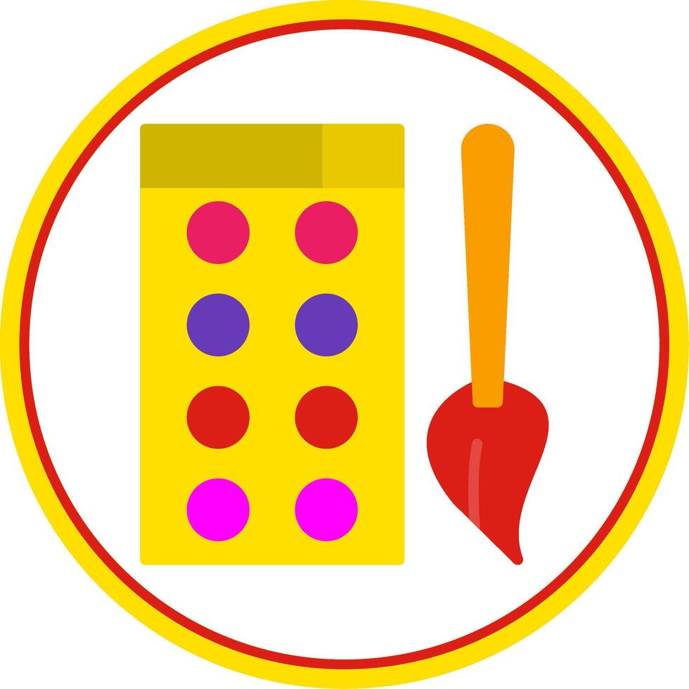 Pallete Flat Circle Icon vector