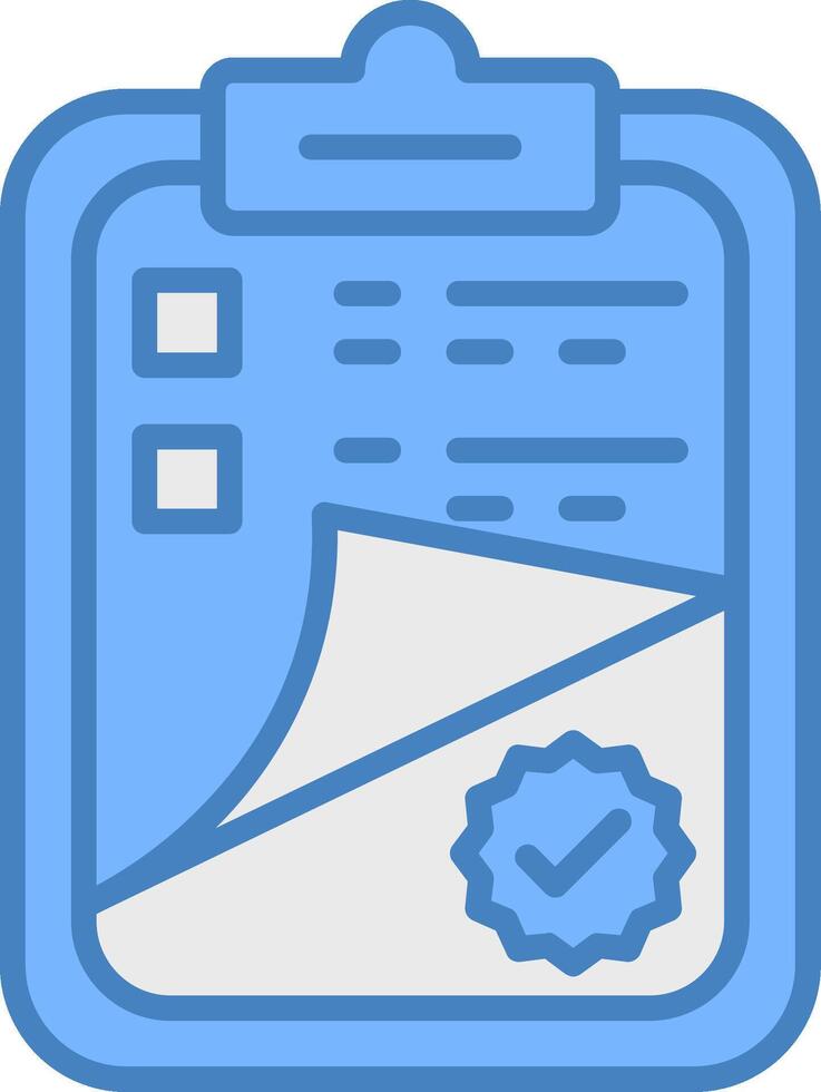 Clipboard Line Filled Blue Icon vector