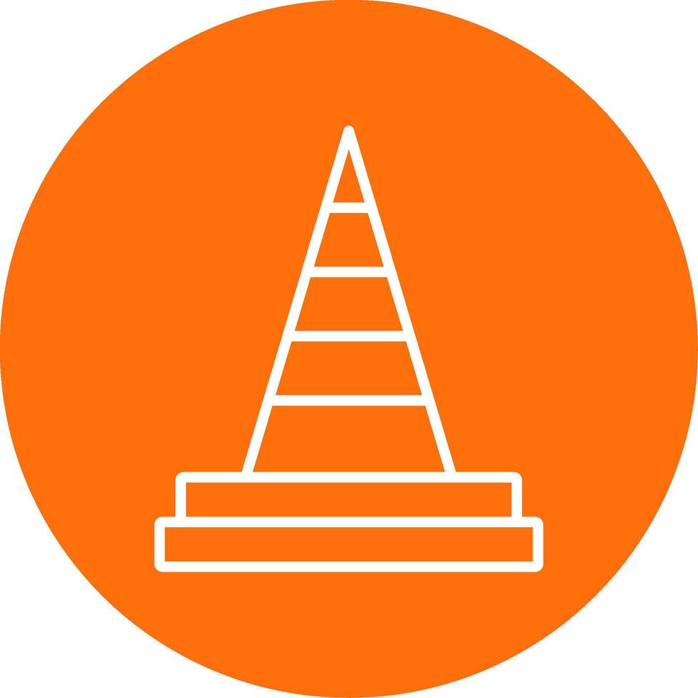 Traffic Cone Multi Color Circle Icon vector