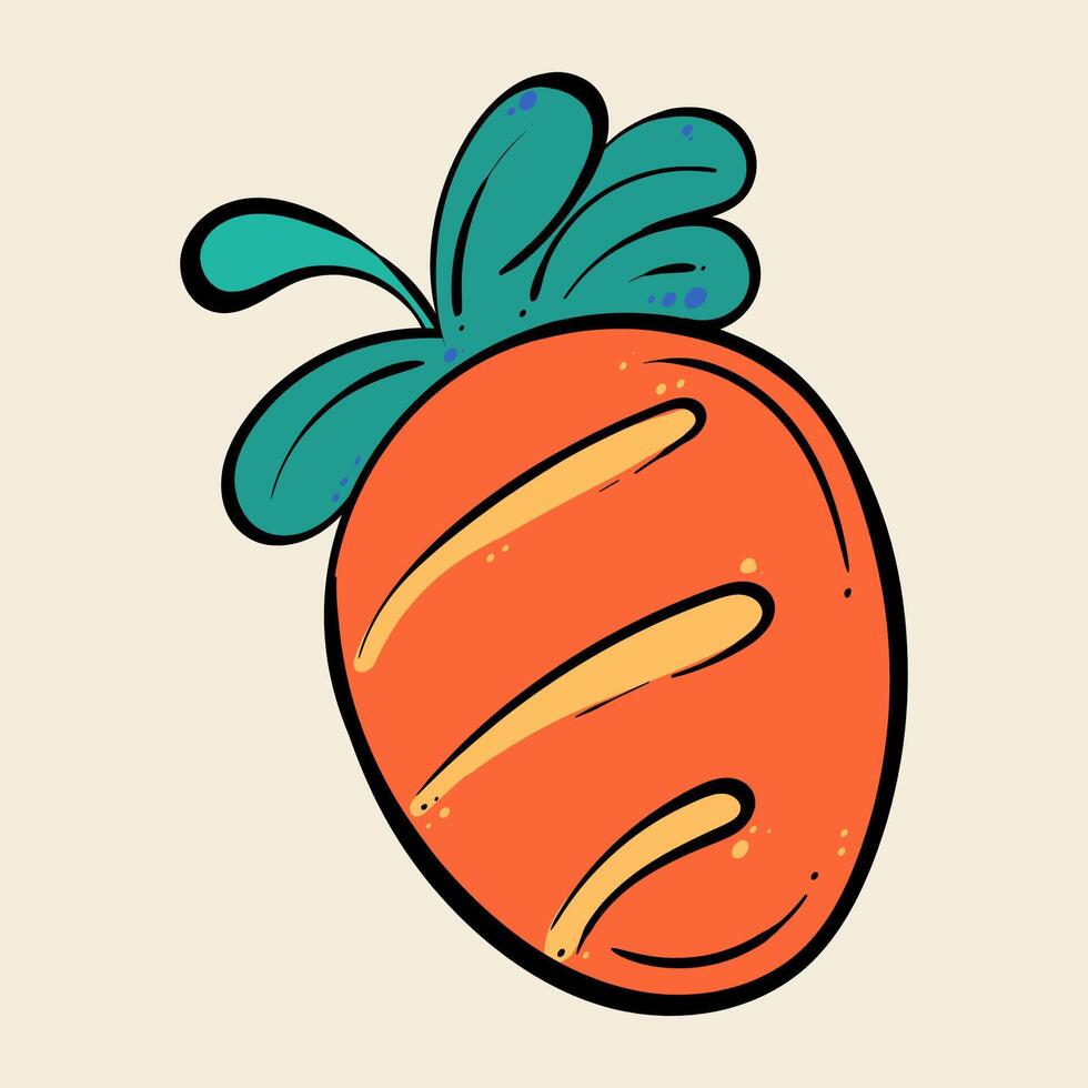 Cartoon carrot. Carrot on white background. Hand drawn. illustration vector