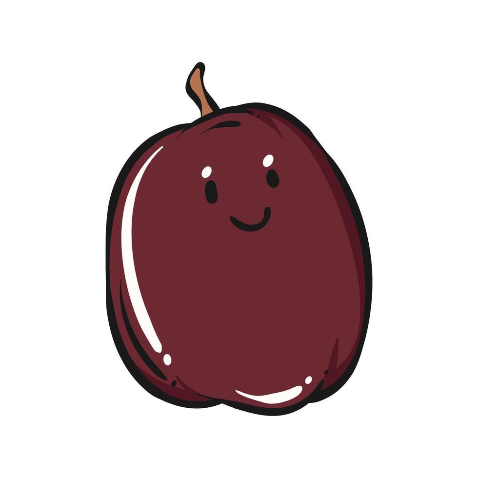 Rosa manzana dibujos animados. chompoo mamiau. Rosa manzana en blanco antecedentes. para póster, bandera, web, icono, mascota, antecedentes. mano dibujado. ilustración vector